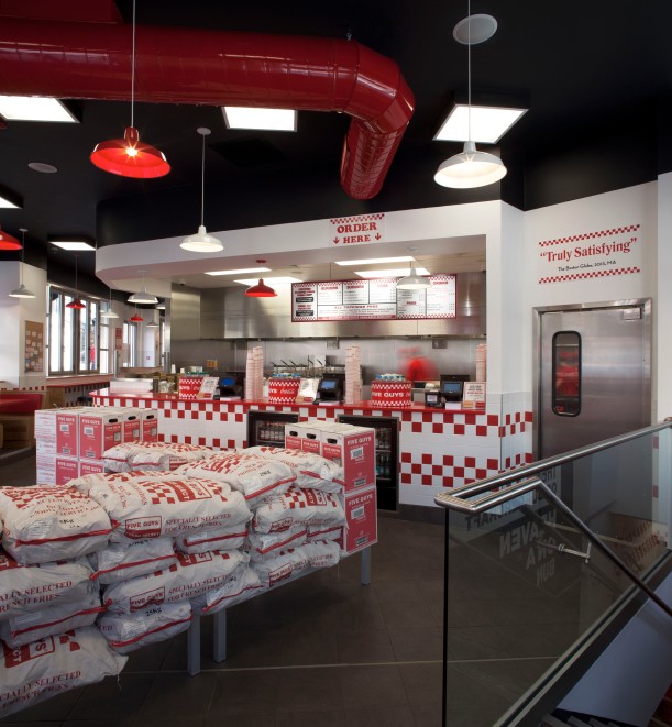 Inside Five Guys- sadly too busy thinking of toppings to take photo so this is from web again!